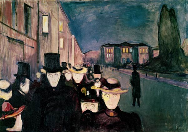 Spring Evening on Karl Johann Street de Edvard Munch