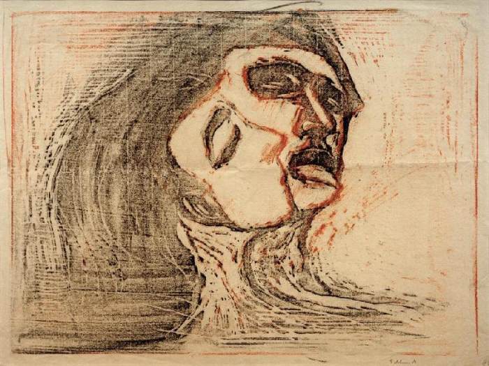 Kopf bei Kopf (Mann und Weib, sich küssend) de Edvard Munch