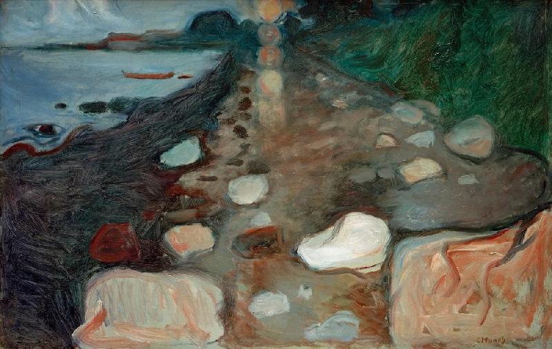Moonlight on the beach de Edvard Munch
