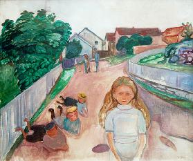 Children Playing in the Street in Asgardstrand