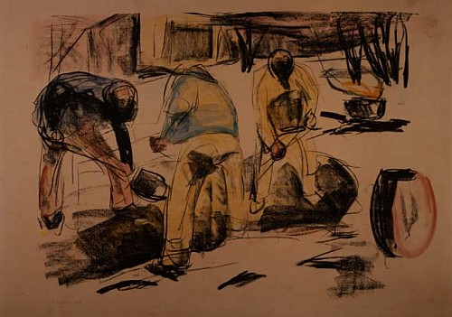 Three Workmen de Edvard Munch