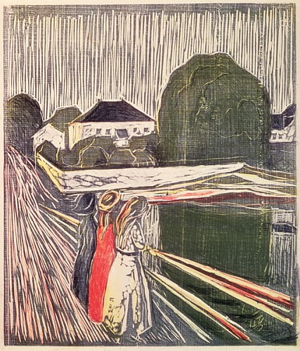 Young Girls on a Bridge de Edvard Munch