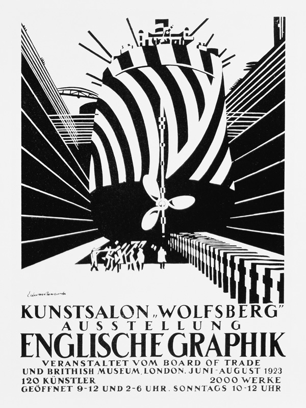 German poster for an exhibition of English Graphics for the Board of Trade and the British Museum, 1 de Edward Alexander Wadsworth