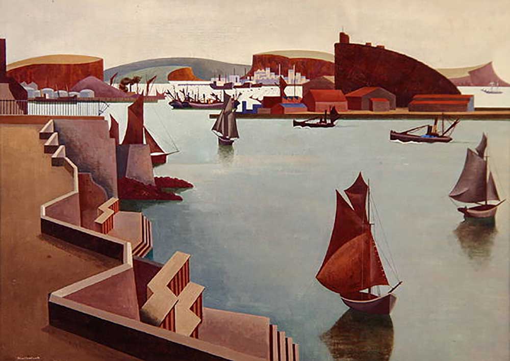 The Cattewater, Plymouth Sound, 1920-23 de Edward Alexander Wadsworth