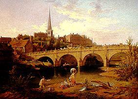Look at Shrewsbury with the river Severn de Edward Dayes