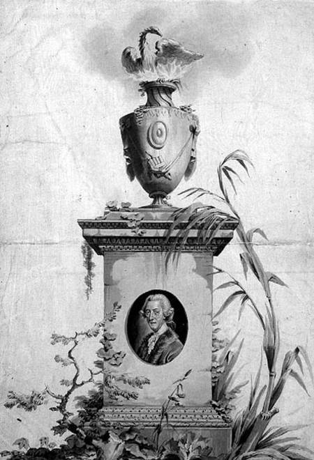 Design for the title page of the collected works of Dr Thomas Arne (1710-78) (ink and wash) de Edward Francis Burney