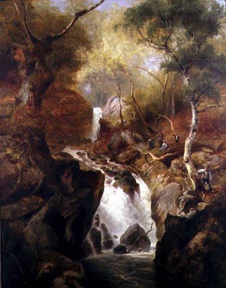 Waterfall through a Woodland de Edward Henry Holder