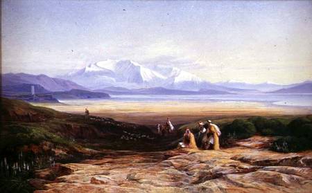 Mount Parnassus, Lake Cephissus and the Plains of Boetia, Greece de Edward Lear