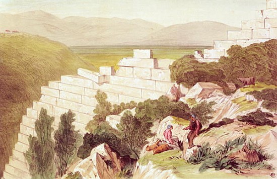 Walls of Ancient Samos, Cephalonia, 19th century (watercolour) de Edward Lear