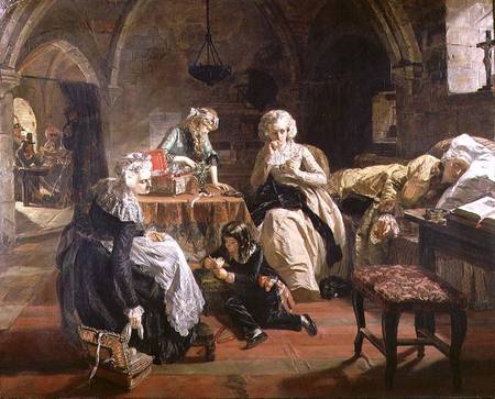 The Royal Family of France in the Prison of the Temple in 1792 de Edward Matthew Ward