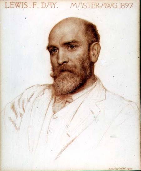 Lewis Foreman Day (1845-1910) designer, Master of the Art Workers' Guild in 1897 de Edward Robert Hughes