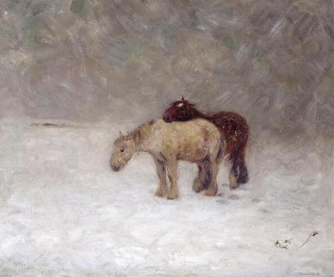 A Snow Storm, c.1891 (oil on canvas) de Edward Stott