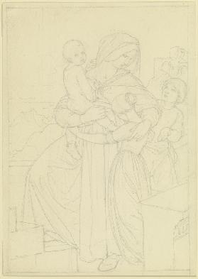 Mother with three children