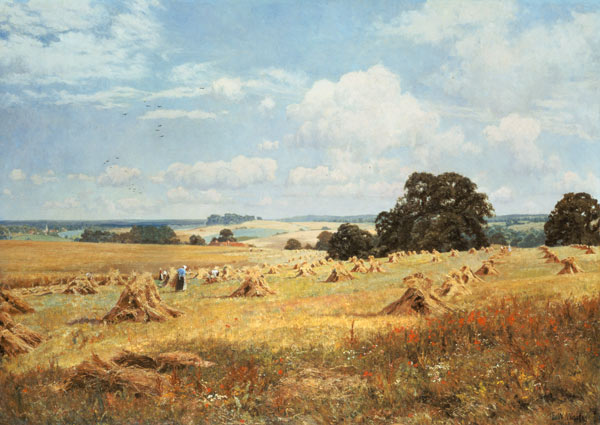 Grain harvest de Edward Wilkins Waite