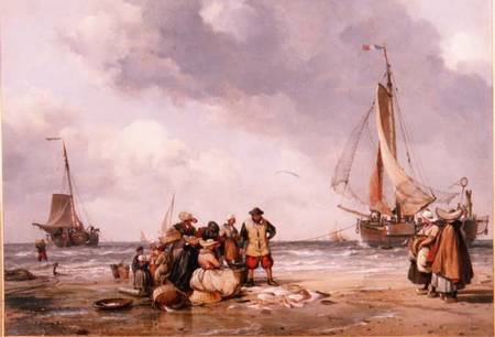 Fisherfolk Counting the Catch de Edward William Cooke