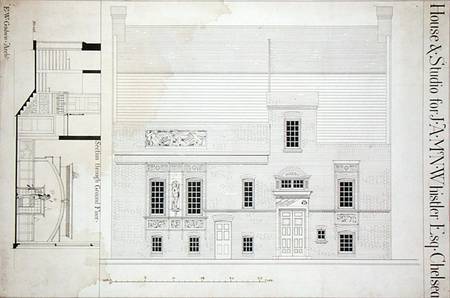 Design for House & Studio for J.A.M. Whistler Esq, Chelsea de Edward William Godwin
