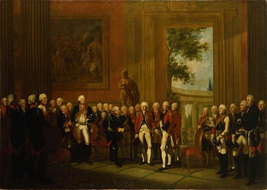 Reception for the Duke of York in Sanssouci, c.1785 de Edward Francis (Francesco Calza) Cunningham