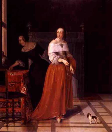 Interior with a Lady and her Maid de Eglon Hendrick van der Neer