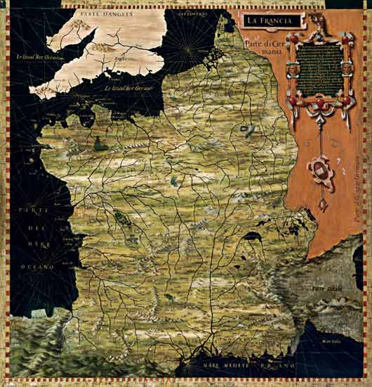 Map of Sixteenth Century France de Egnazio Bonsignori