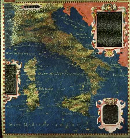Map of Sixteenth Century Italy de Egnazio Bonsignori