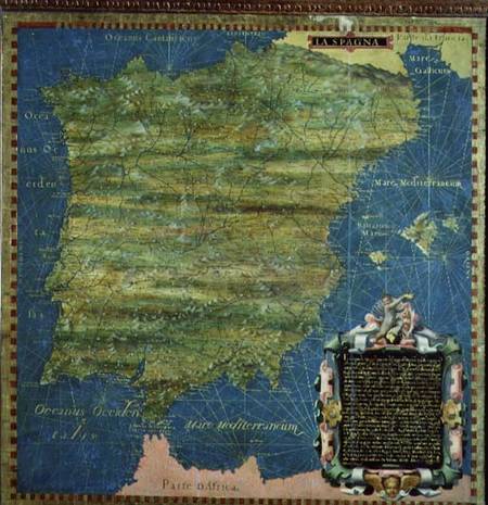 Map of Sixteenth Century Spain de Egnazio Bonsignori