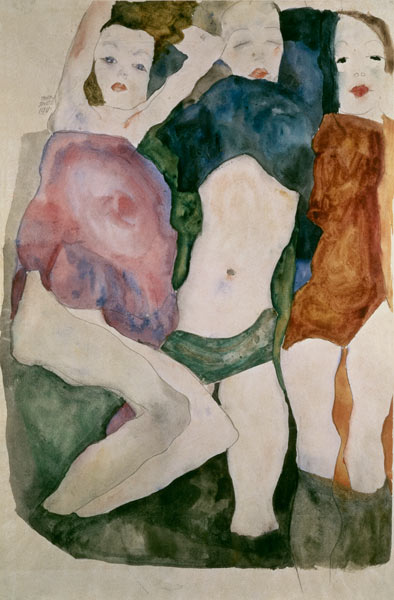 Three girls de Egon Schiele