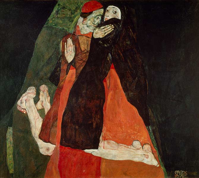 Cardinal and nun (Liebkosung) de Egon Schiele
