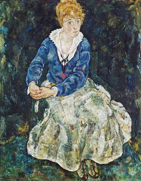 Portrait of the wife of the artist, sedentary de Egon Schiele