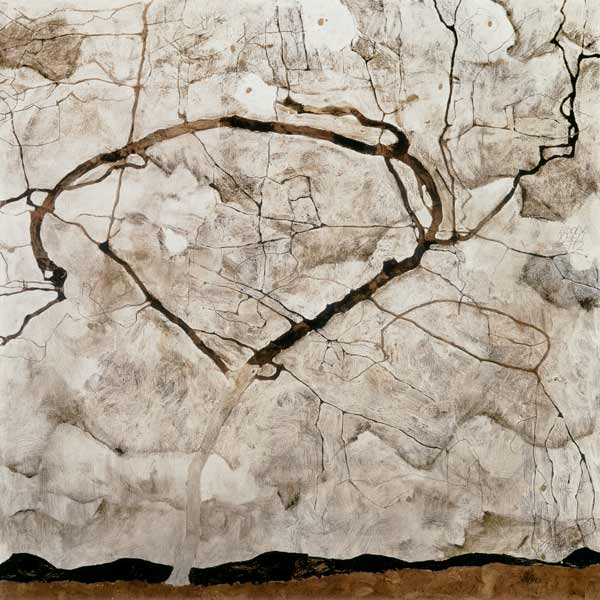Árbol de otoño con viento de Egon Schiele