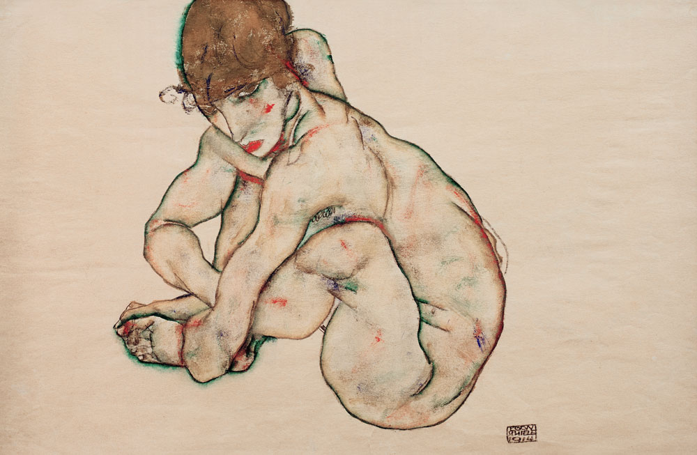 Squatting Nude de Egon Schiele