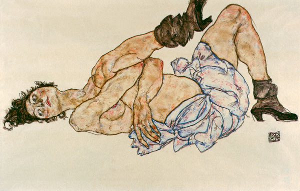 Lying female act de Egon Schiele
