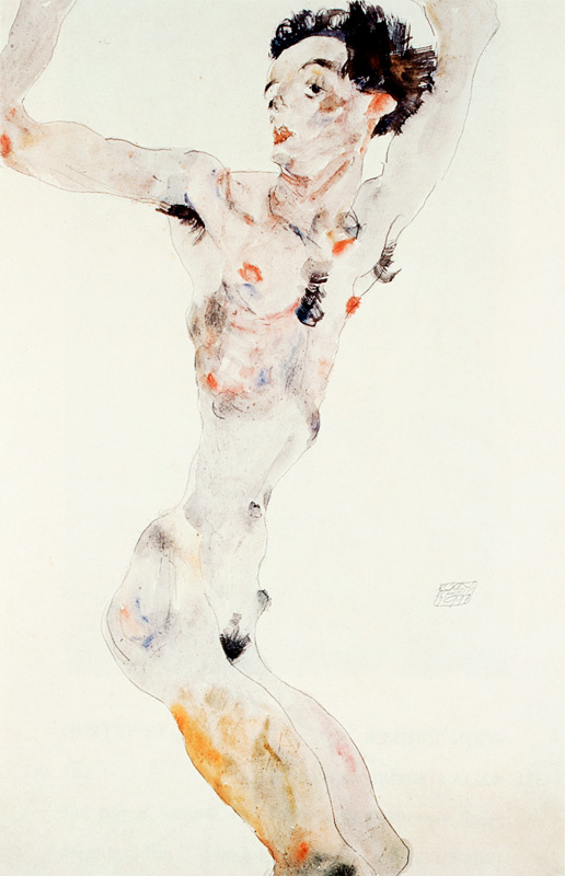 Male Nude (Self-portrait) de Egon Schiele