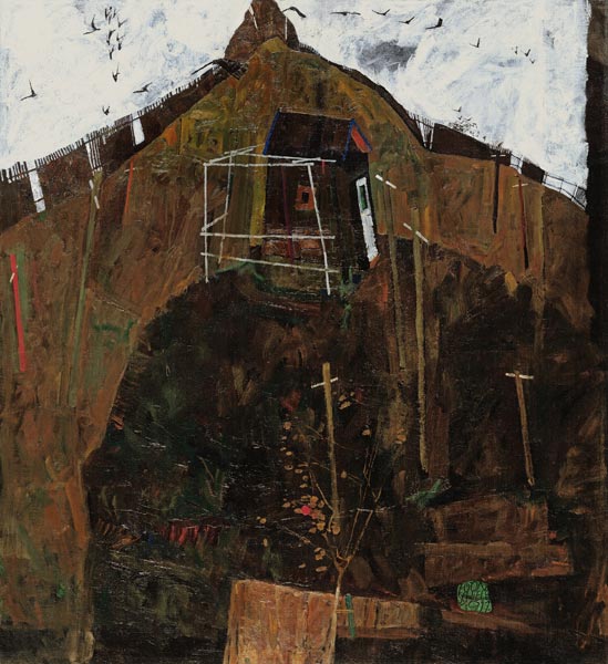 Landscape with Ravens de Egon Schiele