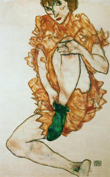 The green stocking de Egon Schiele