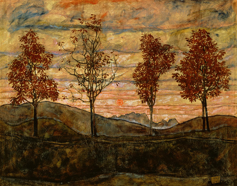 Cuatro Árboles de Egon Schiele