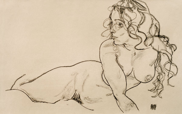 Nude Propping hs.up de Egon Schiele