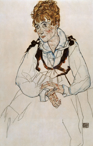 The wife of the artist, sedentary. de Egon Schiele