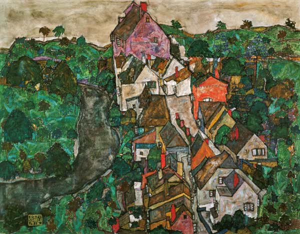 Landscape at Krumau de Egon Schiele