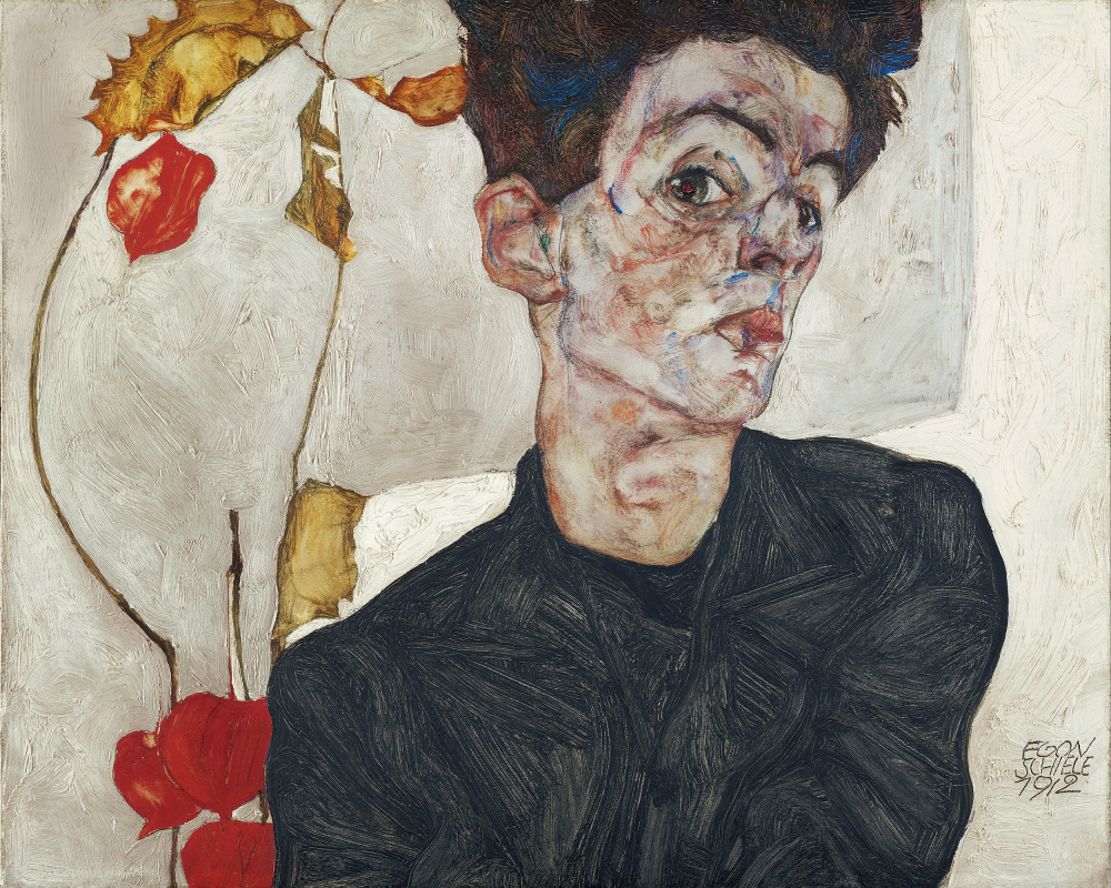 Egon Schieles Self Portrait With Physalis 1912 de Egon Schiele