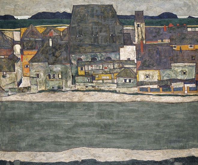 Houses on the River (The Old Town) de Egon Schiele
