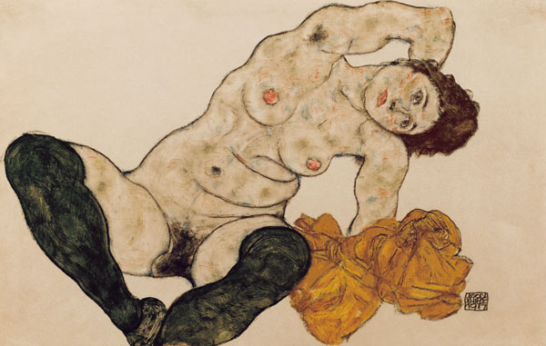 Reclining Nude w.Towl de Egon Schiele