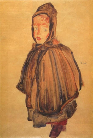 Girl with bonnet de Egon Schiele