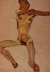 Masculine act, yellow. de Egon Schiele