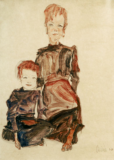 Two proletarian children de Egon Schiele