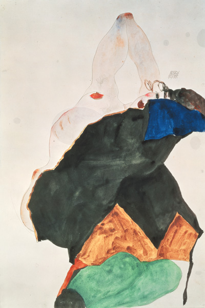 Girl with an elbow lifted up de Egon Schiele