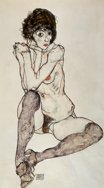 Desnudo de una mujer sentada de Egon Schiele