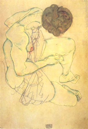 Sedentary woman act de Egon Schiele