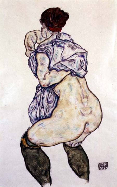 Woman Undressing de Egon Schiele
