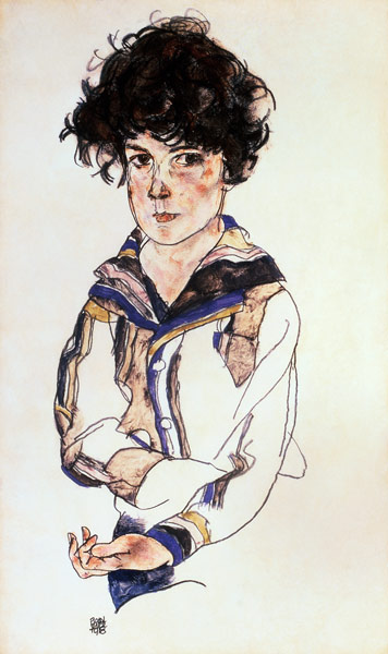 Young Boy, 1918 (pencil, w/c & de Egon Schiele