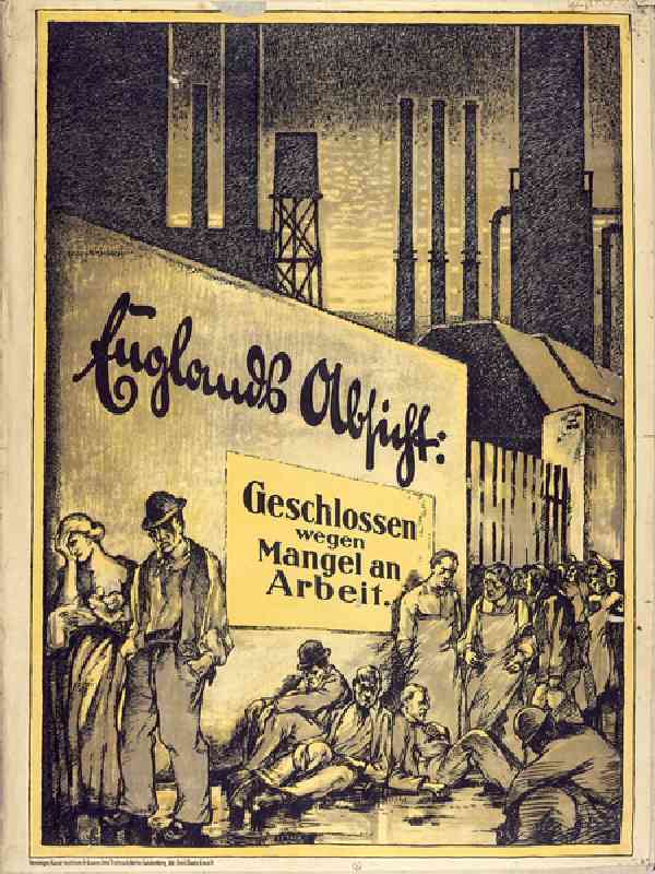 Englands intention: closed due to lack of work (litho) de Egon Tschirch